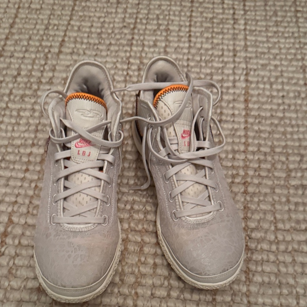 Nike Gray and Orange High-Top Sneakers